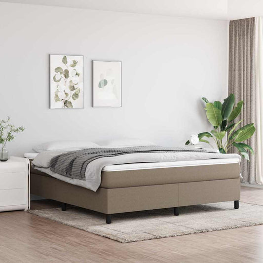 vidaXL Σκελετός Κρεβατιού με Ελατήρια Taupe 160x200 εκ. Υφασμάτινο