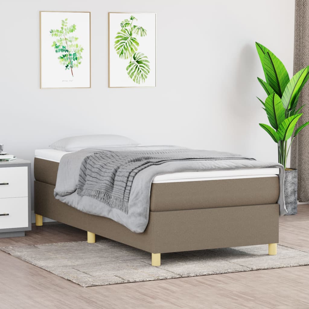 vidaXL Σκελετός Κρεβατιού με Ελατήρια Taupe 100 x 200 εκ. Υφασμάτινο