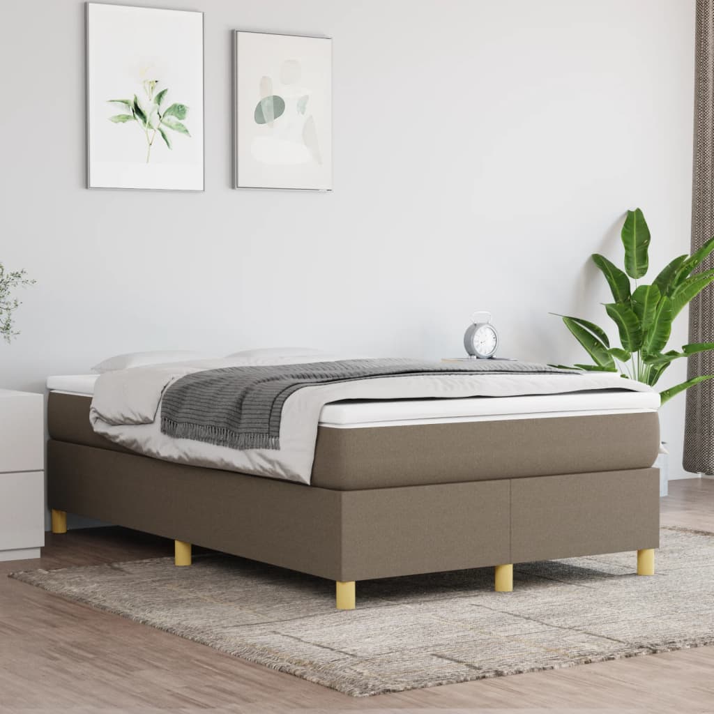 vidaXL Σκελετός Κρεβατιού με Ελατήρια Taupe 120x200 εκ. Υφασμάτινο