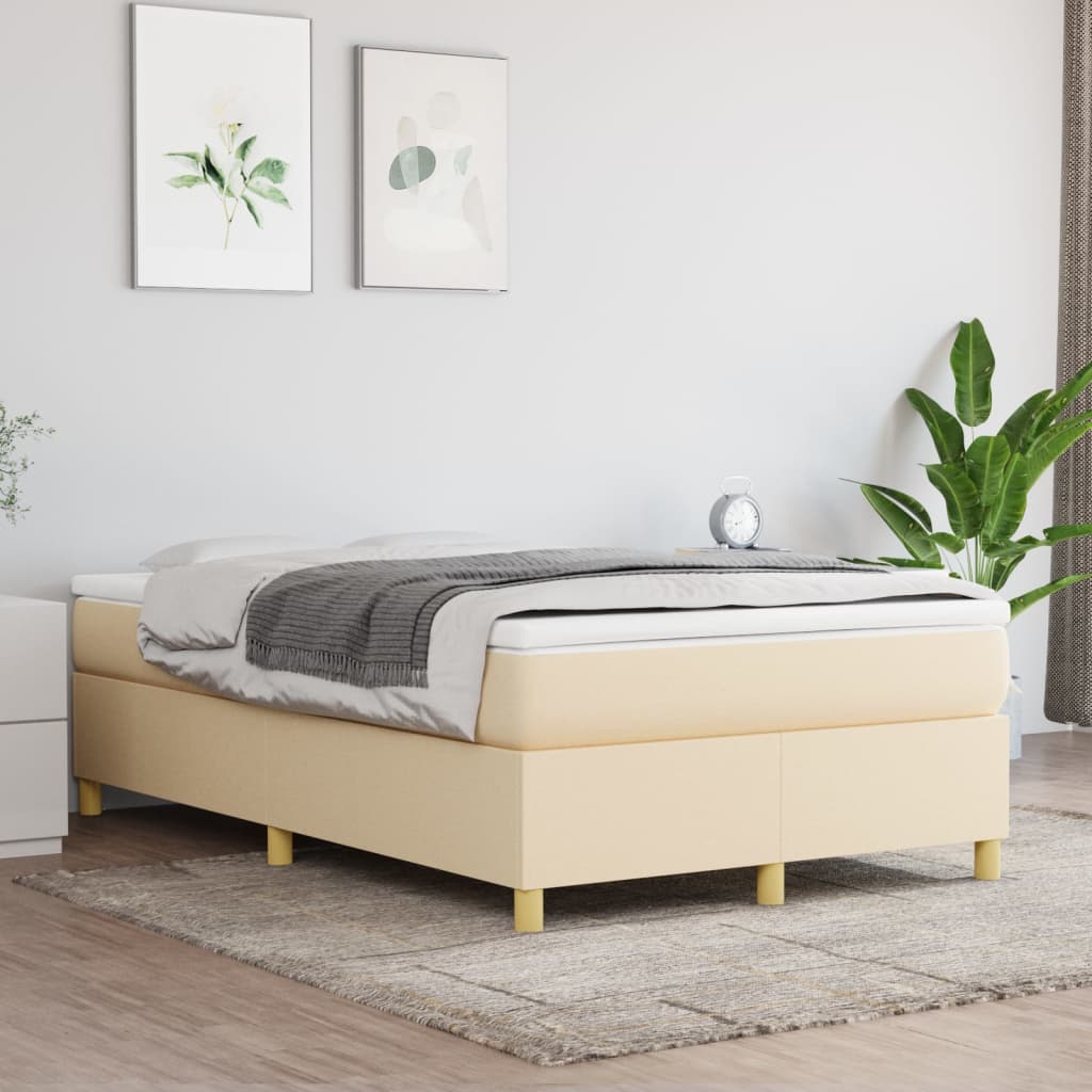 vidaXL Σκελετός Κρεβατιού με Ελατήρια Κρεμ 120x200 εκ. Υφασμάτινο