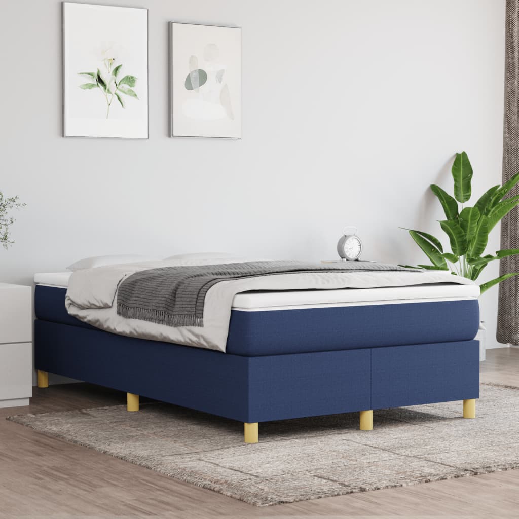vidaXL Σκελετός Κρεβατιού με Ελατήρια μπλε 120x200cm ύφασμα
