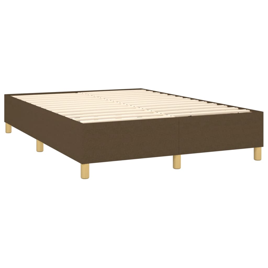 vidaXL Σκελετός Κρεβατιού με Ελατήρια Σκ. Καφέ 140x190 εκ. Υφασμάτινο