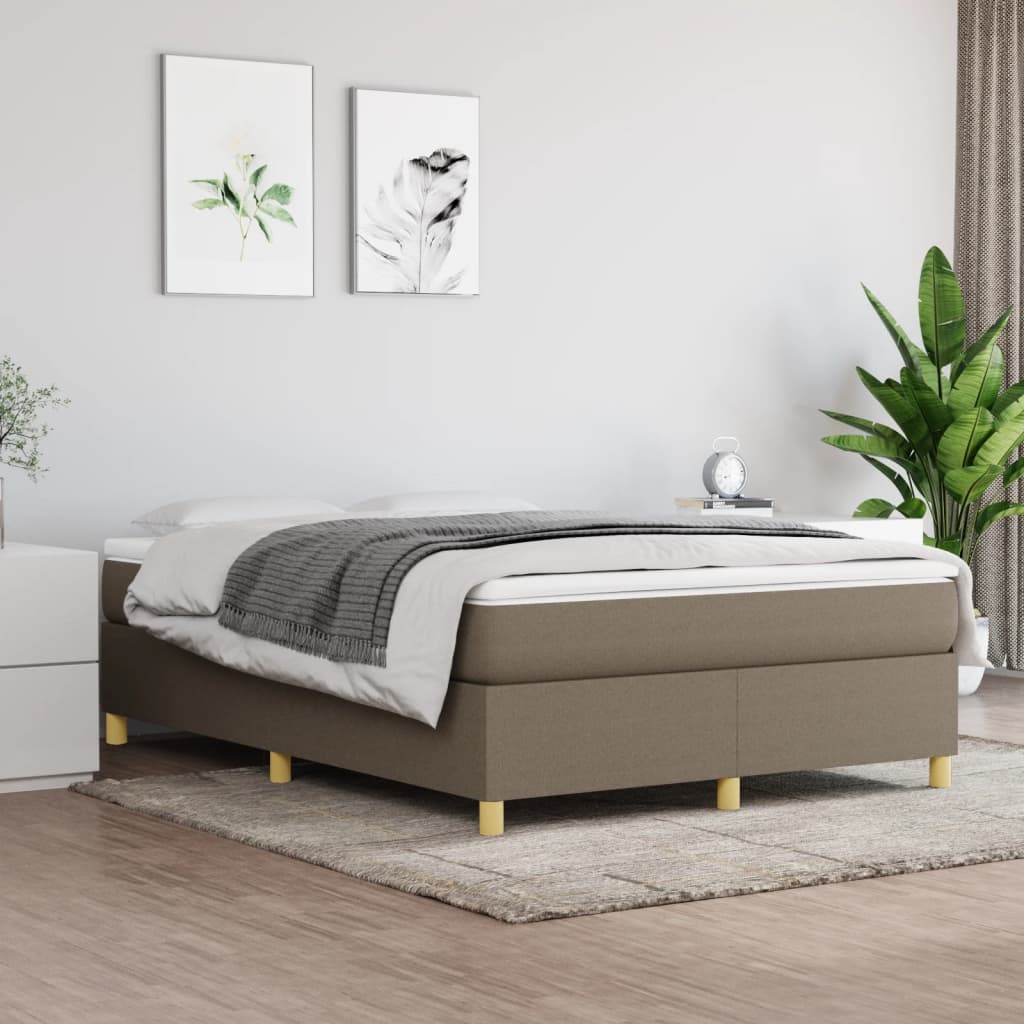 vidaXL Σκελετός Κρεβατιού με Ελατήρια Taupe 140x200 εκ. Υφασμάτινο
