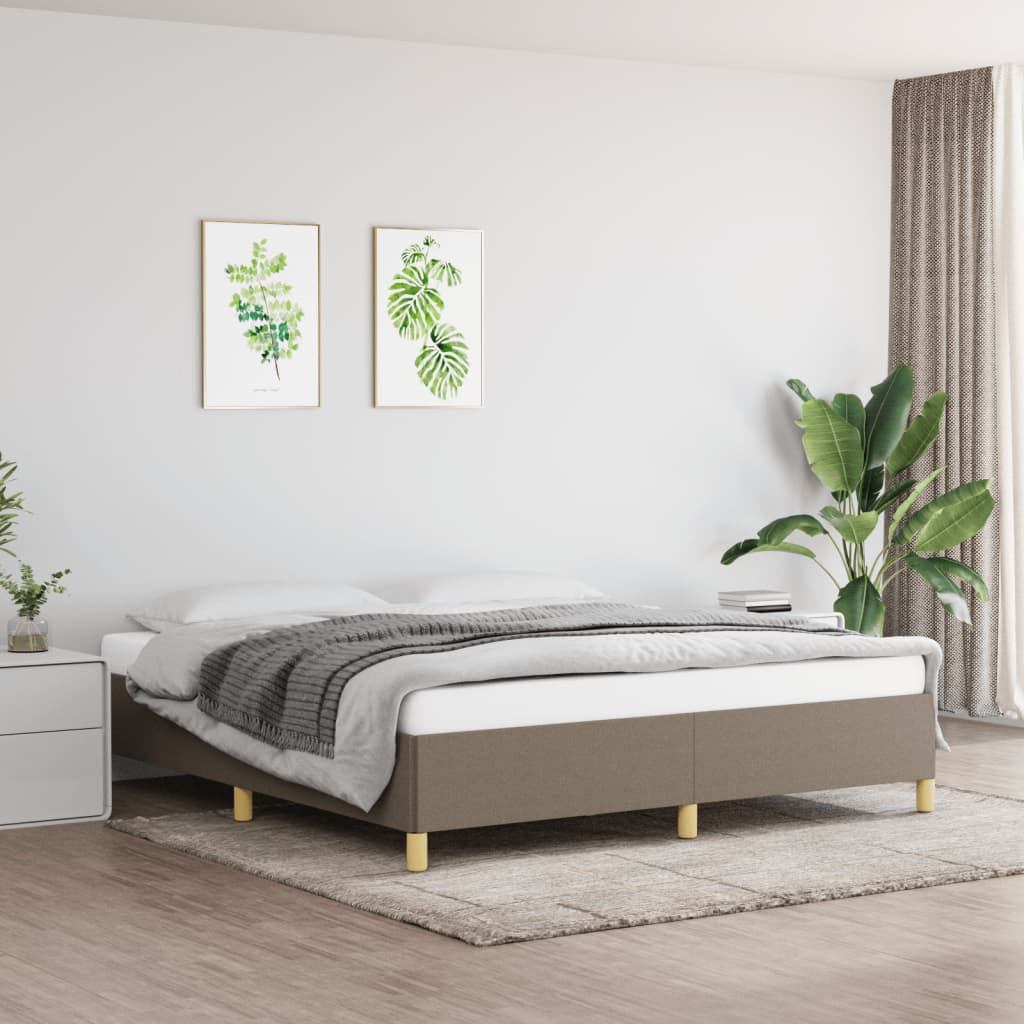 vidaXL Σκελετός Κρεβατιού με Ελατήρια Taupe 180x200 εκ. Υφασμάτινο