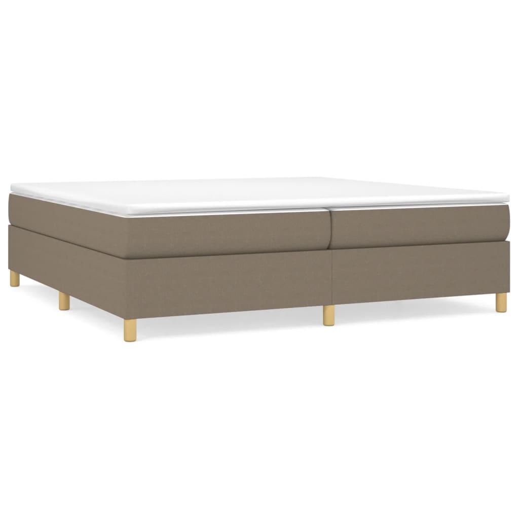 vidaXL Σκελετός Κρεβατιού με Ελατήρια Taupe 200x200 εκ.Υφασμάτινο