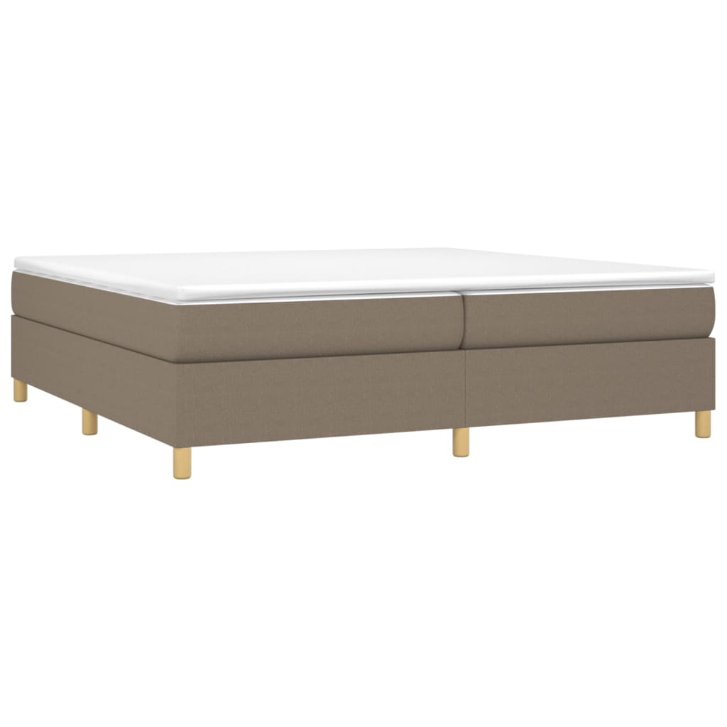 vidaXL Σκελετός Κρεβατιού με Ελατήρια Taupe 200x200 εκ.Υφασμάτινο