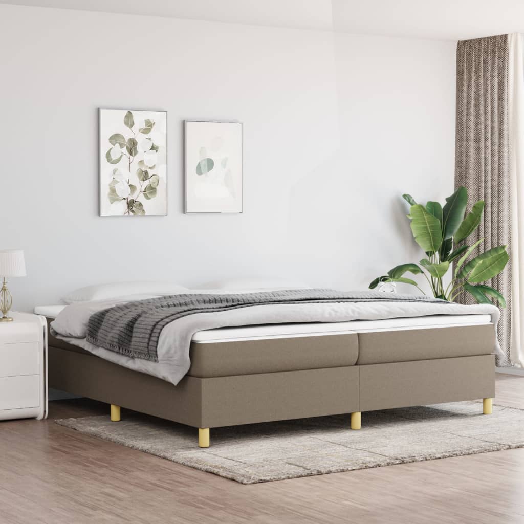 vidaXL Σκελετός Κρεβατιού με Ελατήρια Taupe 200x200 εκ.Υφασμάτινο