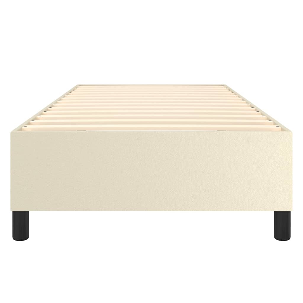 vidaXL Σκελετός Κρεβατιού με Ελατήρια Κρεμ 90x190 εκ. από Συνθετικό Δέρμα