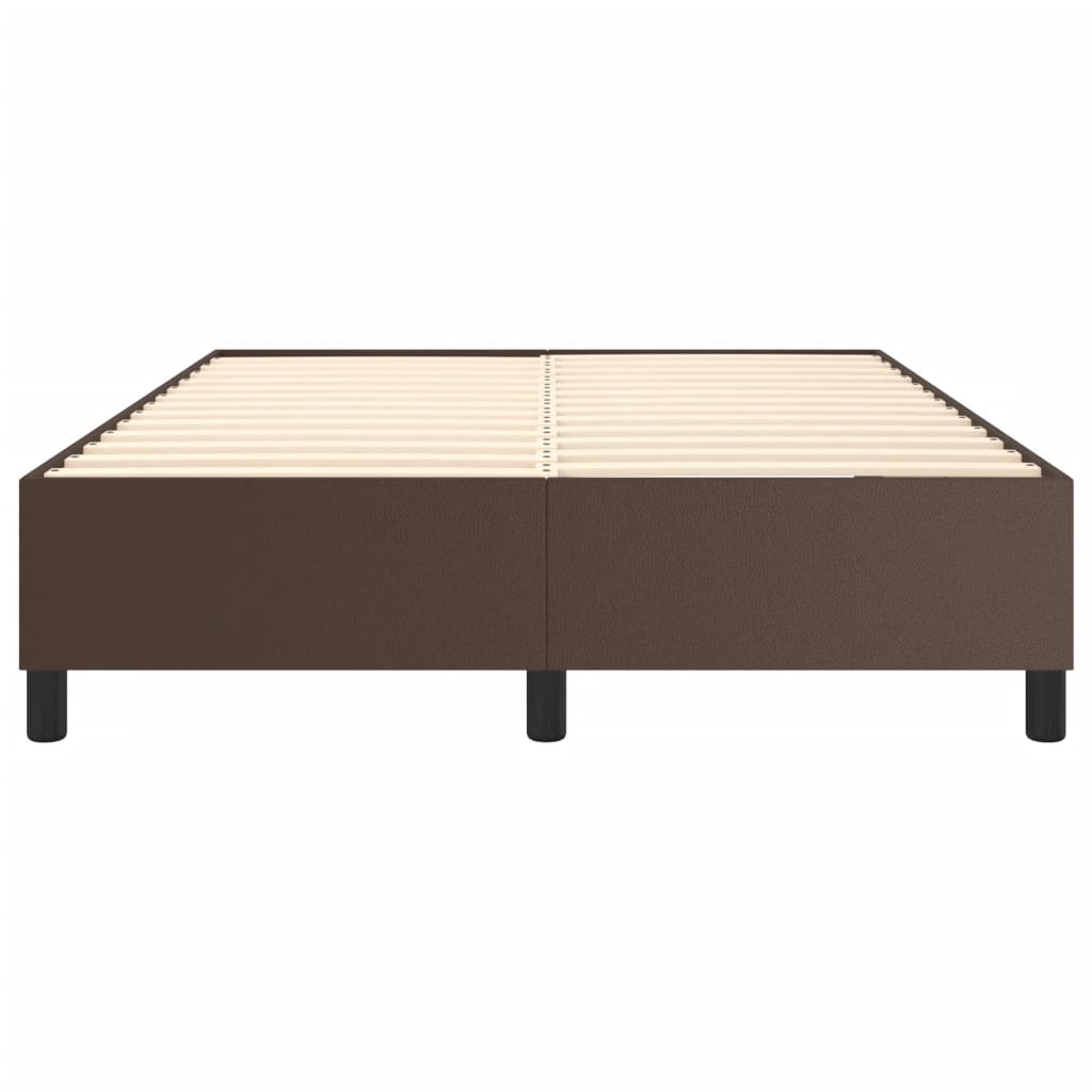 vidaXL Σκελετός Κρεβατιού με Ελατήρια Καφέ 140x200 εκ. από Συνθετικό Δέρμα