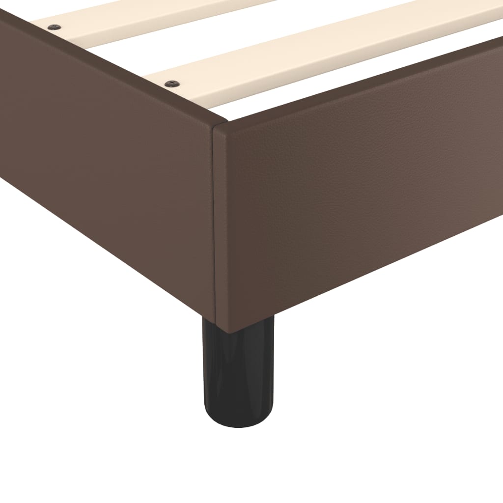 vidaXL Σκελετός Κρεβατιού με Ελατήρια Καφέ 140x200 εκ. από Συνθετικό Δέρμα
