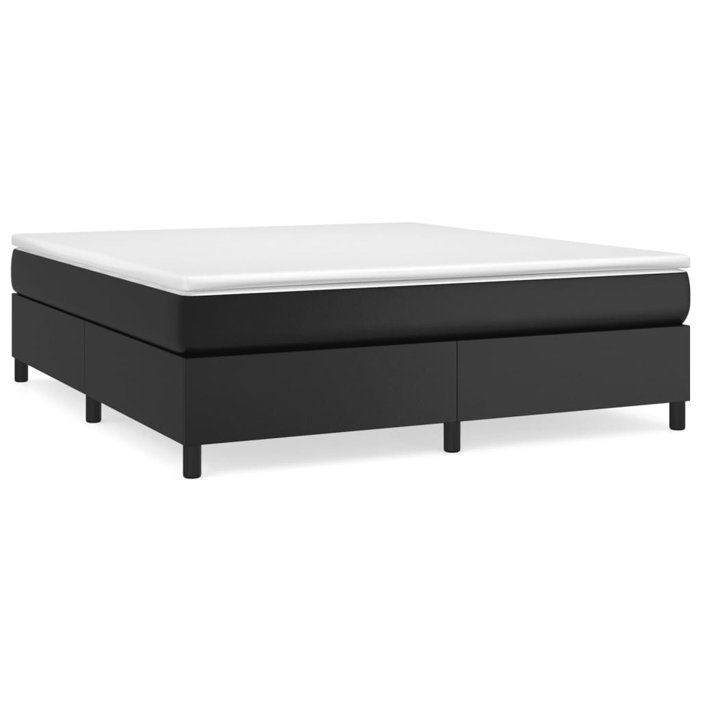 vidaXL Σκελετός Κρεβατιού με Ελατήρια Μαύρο 180x200 εκ. από Συνθετικό Δέρμα