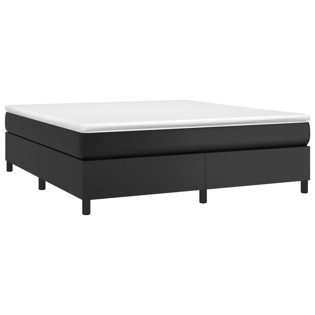 vidaXL Σκελετός Κρεβατιού με Ελατήρια Μαύρο 180x200 εκ. από Συνθετικό Δέρμα