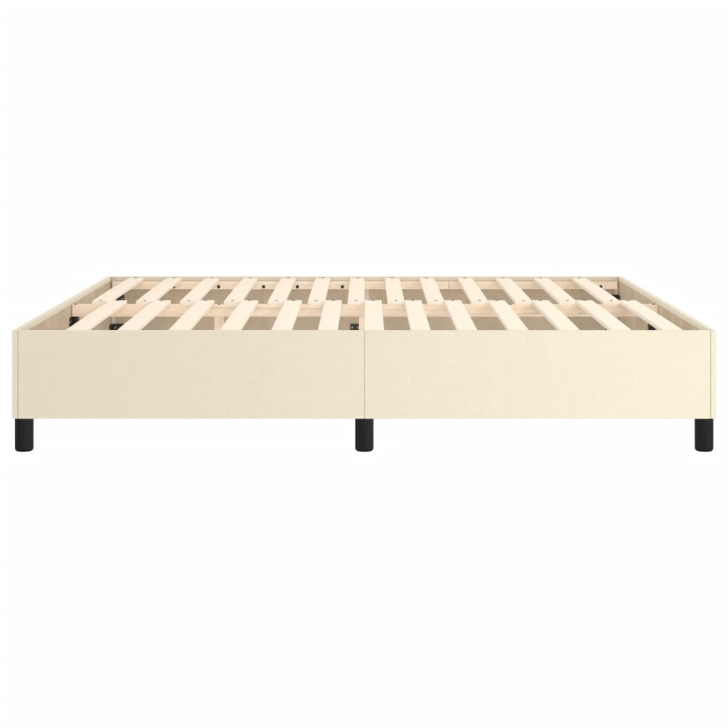 vidaXL Σκελετός Κρεβατιού με Ελατήρια Κρεμ 180x200 εκ. από Συνθετικό Δέρμα