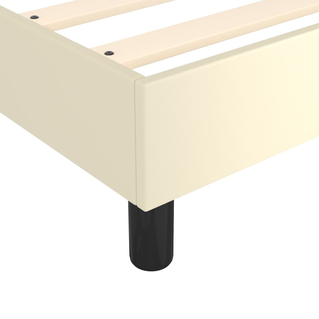 vidaXL Σκελετός Κρεβατιού με Ελατήρια Κρεμ 180x200 εκ. από Συνθετικό Δέρμα