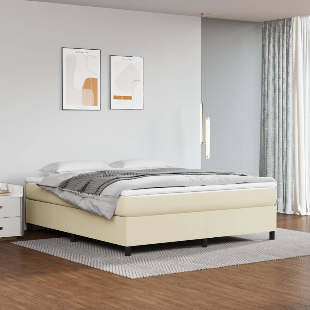 vidaXL Σκελετός Κρεβατιού με Ελατήρια Κρεμ 180x200 εκ. από Συνθετικό Δέρμα