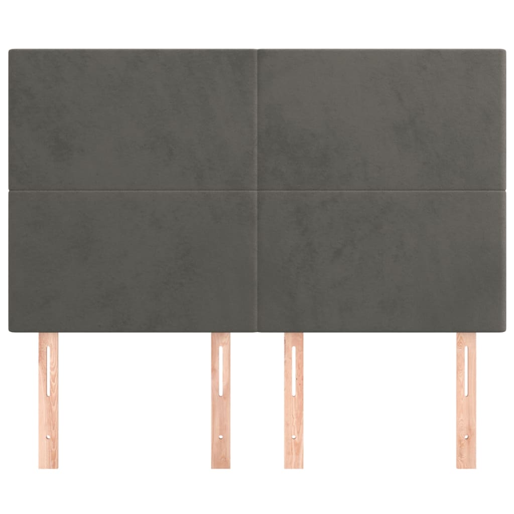 vidaXL Κεφαλάρι Σκούρο Γκρι Βελούδινο 144x5x118/128 εκ.