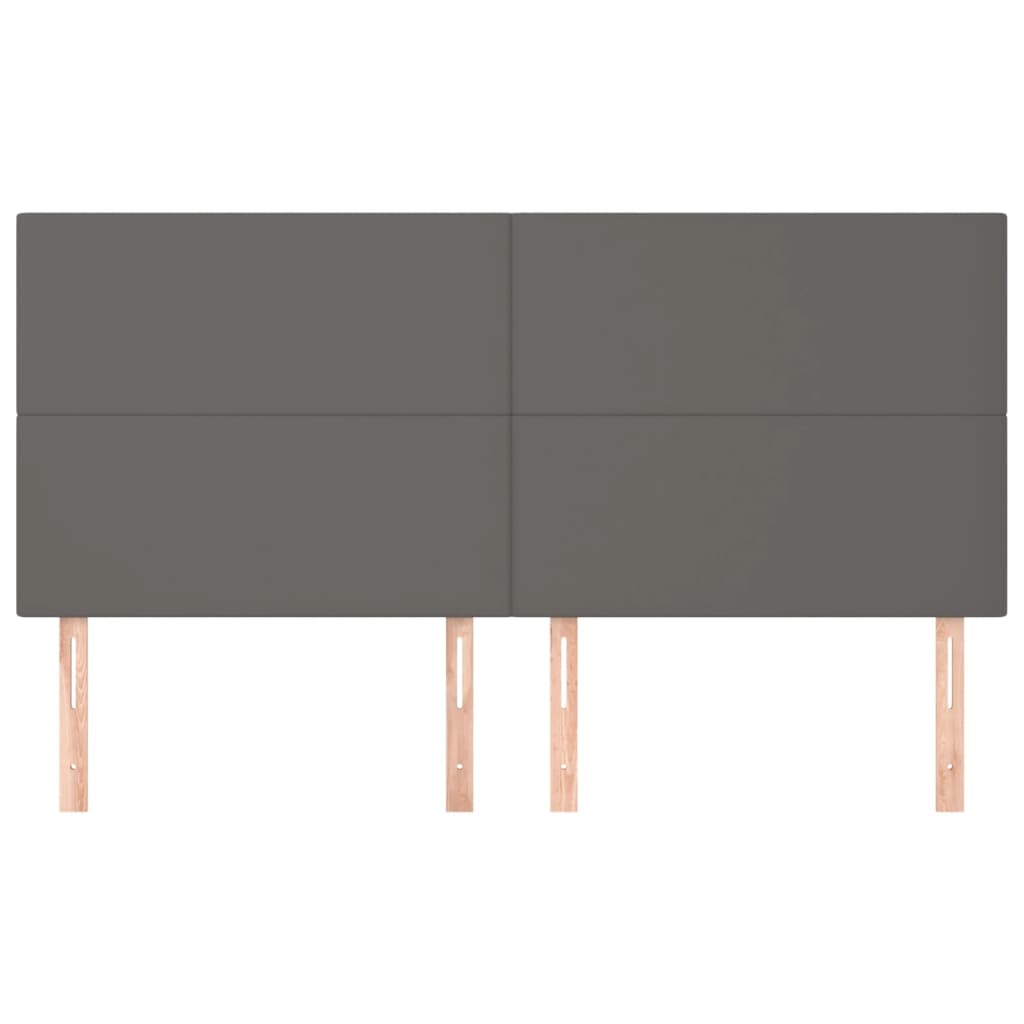 vidaXL Κεφαλάρια Κρεβατιού 4 τεμ. Γκρι80 x 5 x 78/88εκ.Συνθετικό Δέρμα