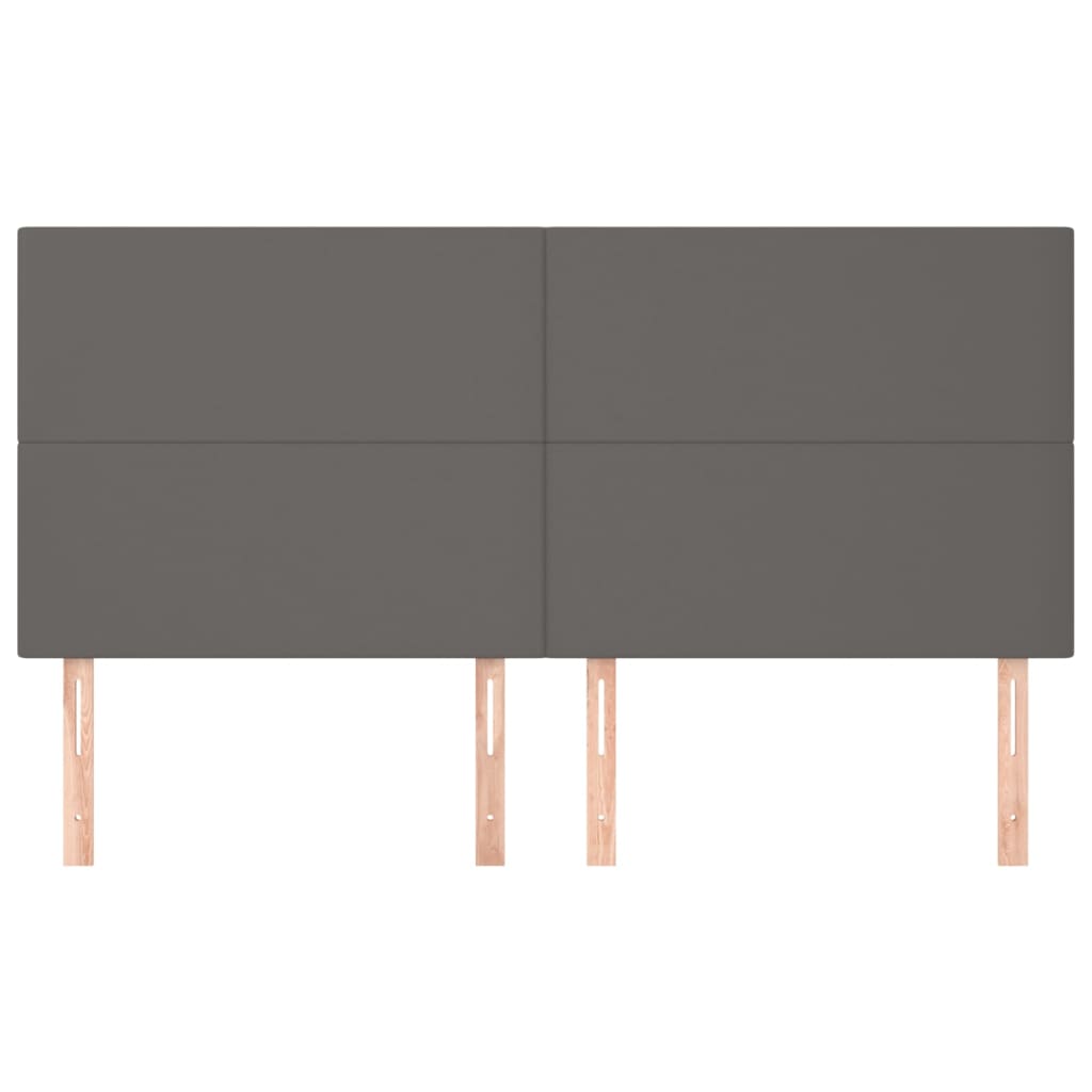 vidaXL Κεφαλάρια Κρεβατιού 4 τεμ. Γκρι 90x5x78/88 εκ. Συνθετικό Δέρμα