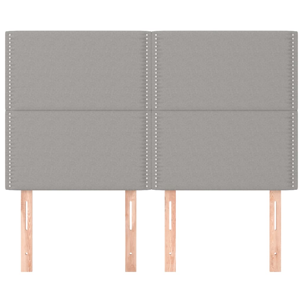 vidaXL Κεφαλάρια Κρεβατιού 4 τεμ. Αν. Γκρι 72x5x78/88 εκ. Υφασμάτινα