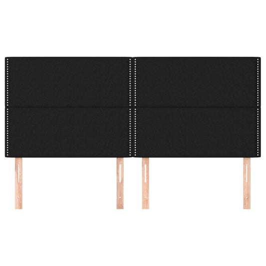 vidaXL Κεφαλάρια Κρεβατιού 4 τεμ. Μαύρο 90x5x78/88 εκ. Υφασμάτινο
