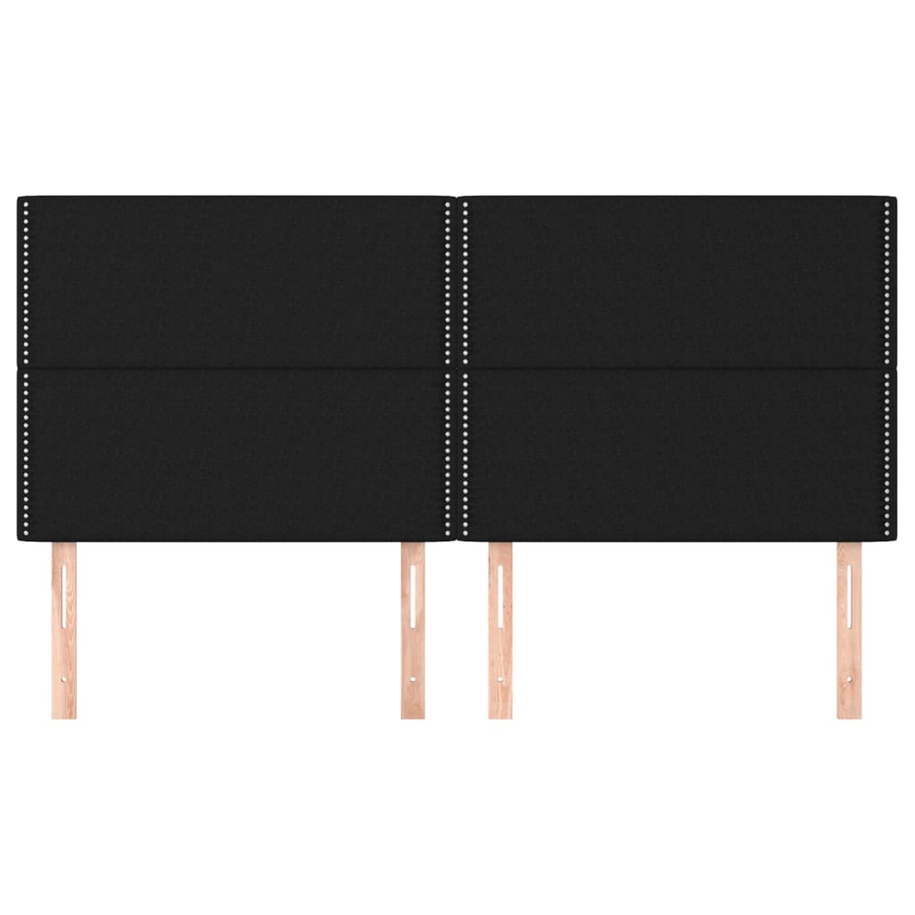 vidaXL Κεφαλάρια Κρεβατιού 4 τεμ. Μαύρο 100x5x78/88 εκ. Υφασμάτινο