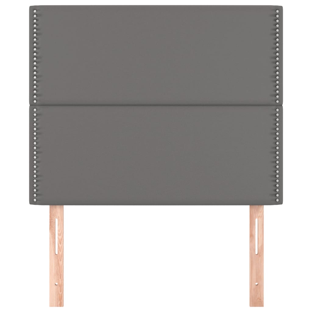 vidaXL Κεφαλάρια Κρεβατιού 2 τεμ. Γκρι 90x5x78/88 εκ. Συνθετικό Δέρμα