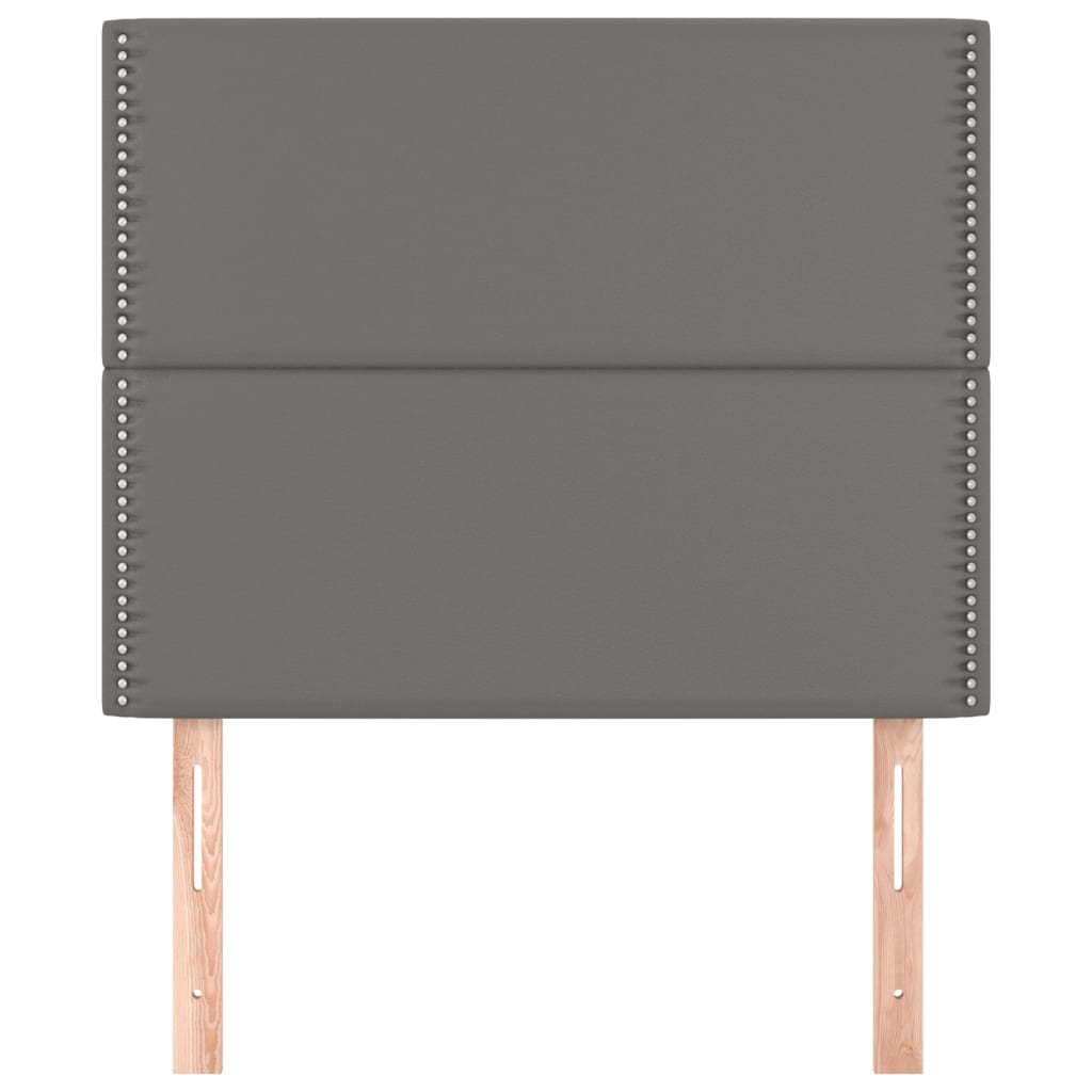 vidaXL Κεφαλάρια Κρεβατιού 2 τεμ. Γκρι 100x5x78/88 εκ.Συνθετικό Δέρμα