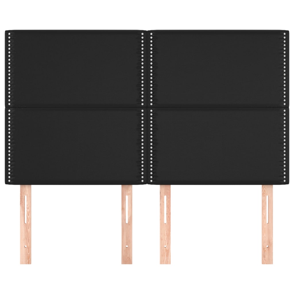 vidaXL Κεφαλάρια Κρεβατιού 4 τεμ. Μαύρα 72x5x78/88 εκ. Συνθετικό Δέρμα