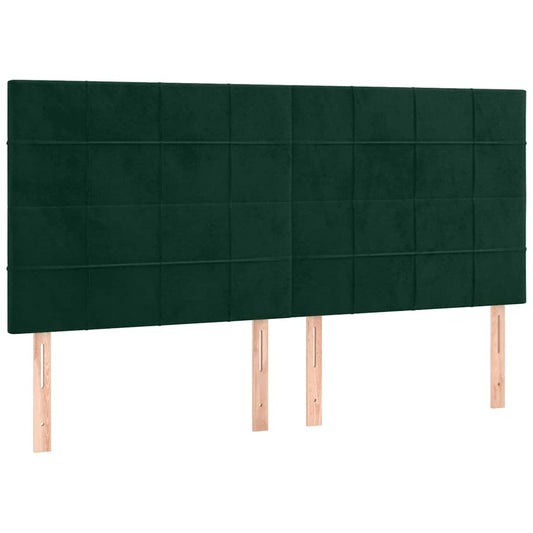 vidaXL Κεφαλάρι Σκούρο Πράσινο Βελούδινο 180x5x118/128 εκ.
