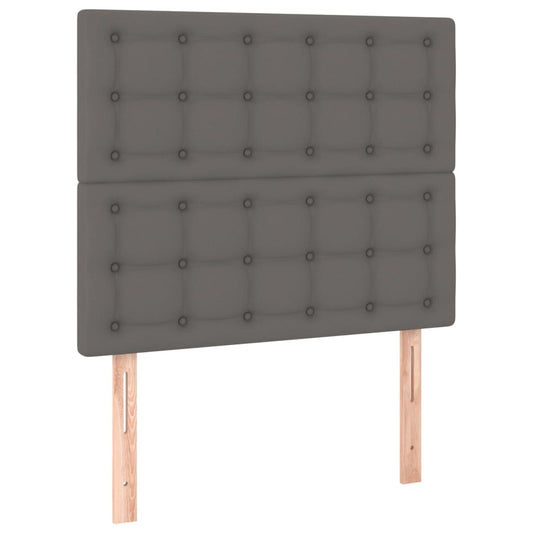 vidaXL Κεφαλάρι Κρεβατιού Γκρι 100x5x118/128 εκ. από Συνθετικό Δέρμα