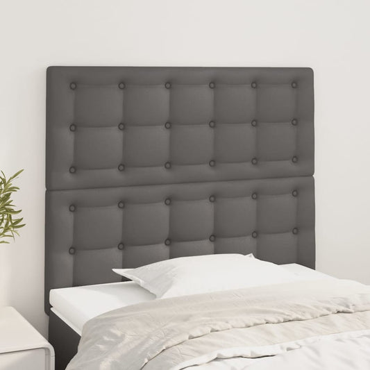 vidaXL Κεφαλάρι Κρεβατιού Γκρι 100x5x118/128 εκ. από Συνθετικό Δέρμα