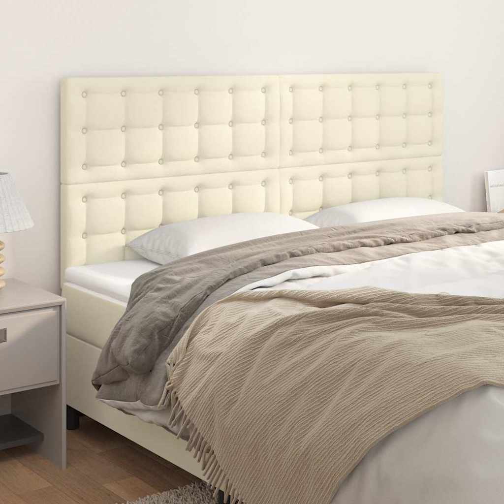 vidaXL Κεφαλάρι Κρεμ 180x5x118/128 εκ. από Συνθετικό Δέρμα