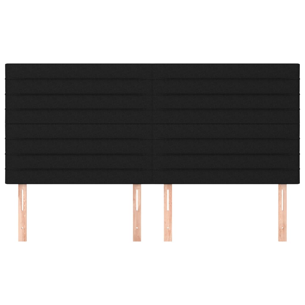 vidaXL Κεφαλάρια Κρεβατιού 4 τεμ. Μαύρα 80 x 5 x 78/88 εκ. Υφασμάτινο