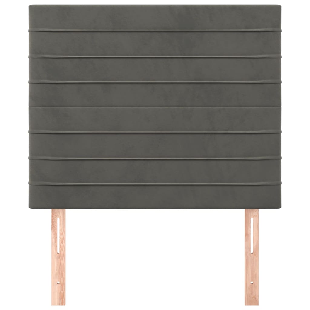 vidaXL Κεφαλάρια Κρεβατιού 2 τεμ. Σκούρο Γκρι 90x5x78/88 εκ. Βελούδινο