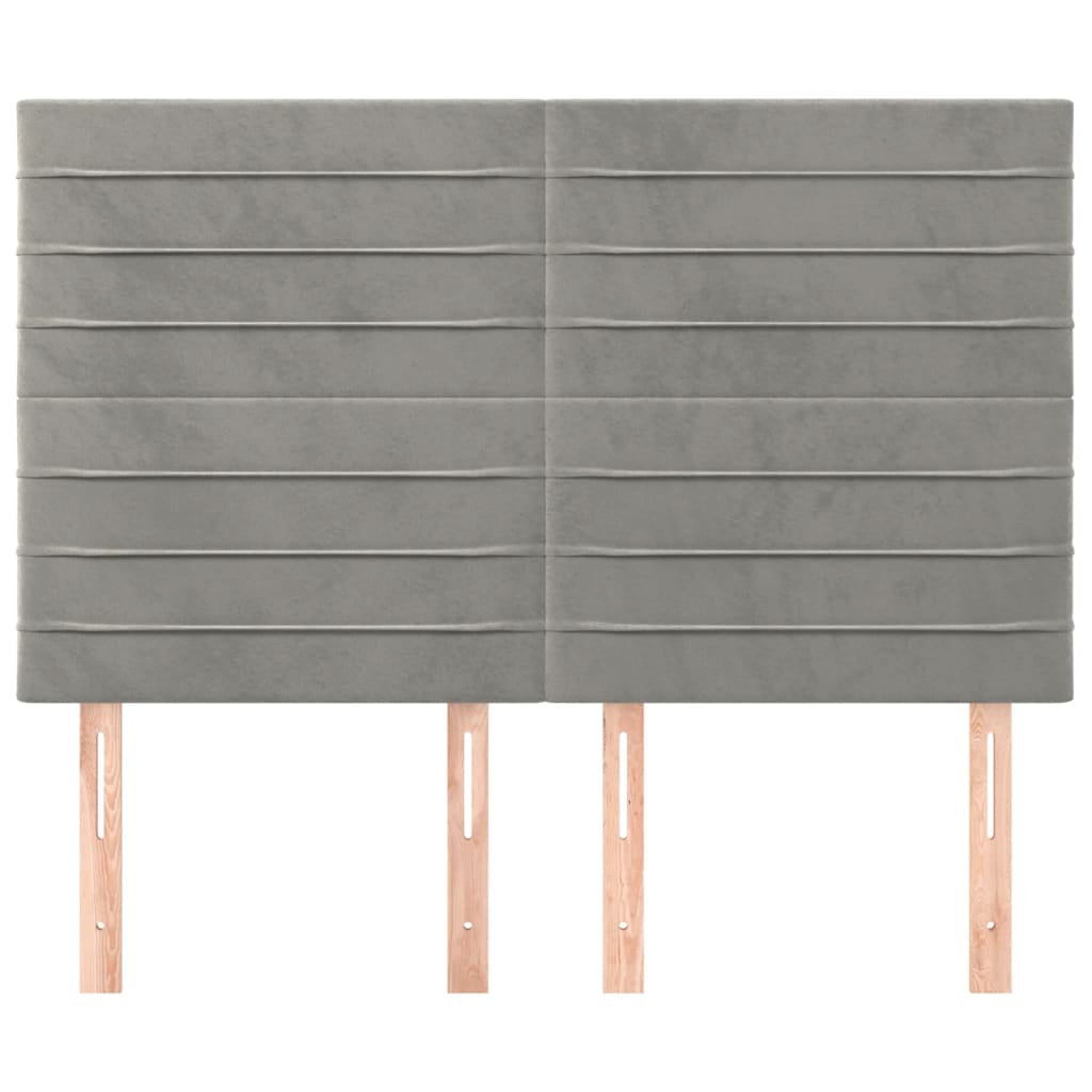 vidaXL Κεφαλάρια Κρεβατιού 4 τεμ. Αν. Γκρι 72x5x78/88 εκ. Βελούδινα