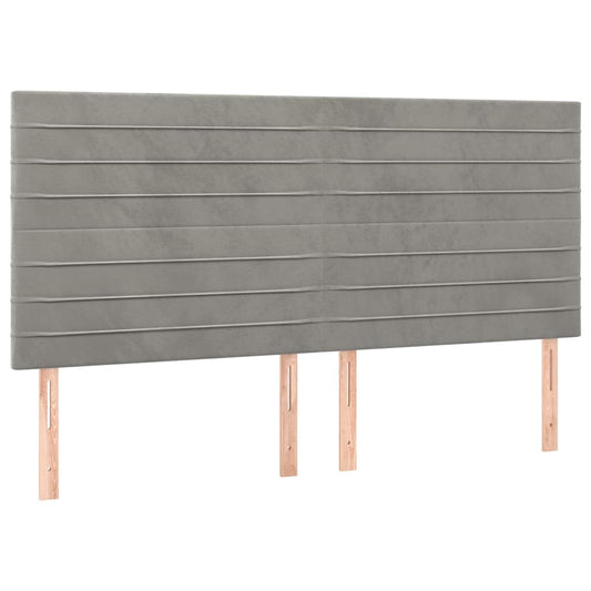 vidaXL Κεφαλάρι Ανοιχτό Γκρι 160x5x118/128 εκ. Βελούδο