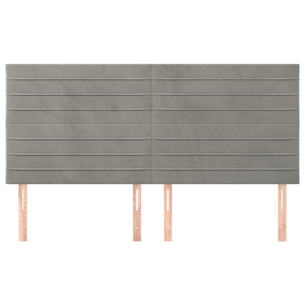 vidaXL Κεφαλάρι Ανοιχτό Γκρι 160x5x118/128 εκ. Βελούδο