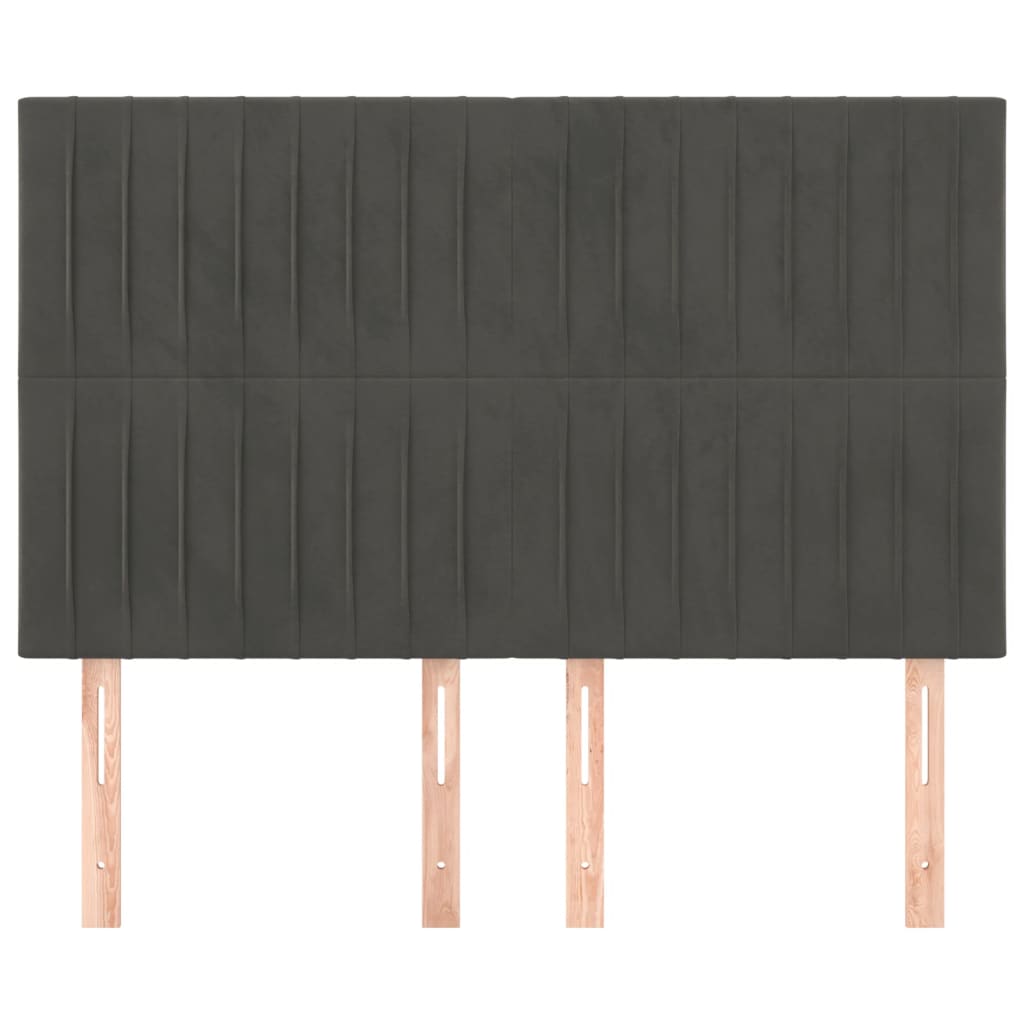 vidaXL Κεφαλάρι Σκούρο Γκρι Βελούδινο 144x5x118/128 εκ.