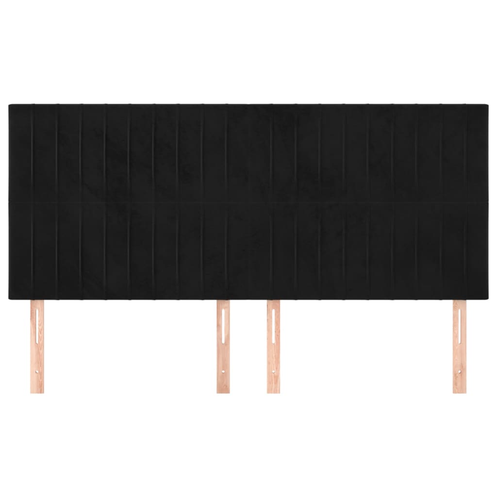vidaXL Κεφαλάρια Κρεβατιού 4 τεμ. Μαύρα 80 x 5 x 78/88 εκ. Βελούδινο