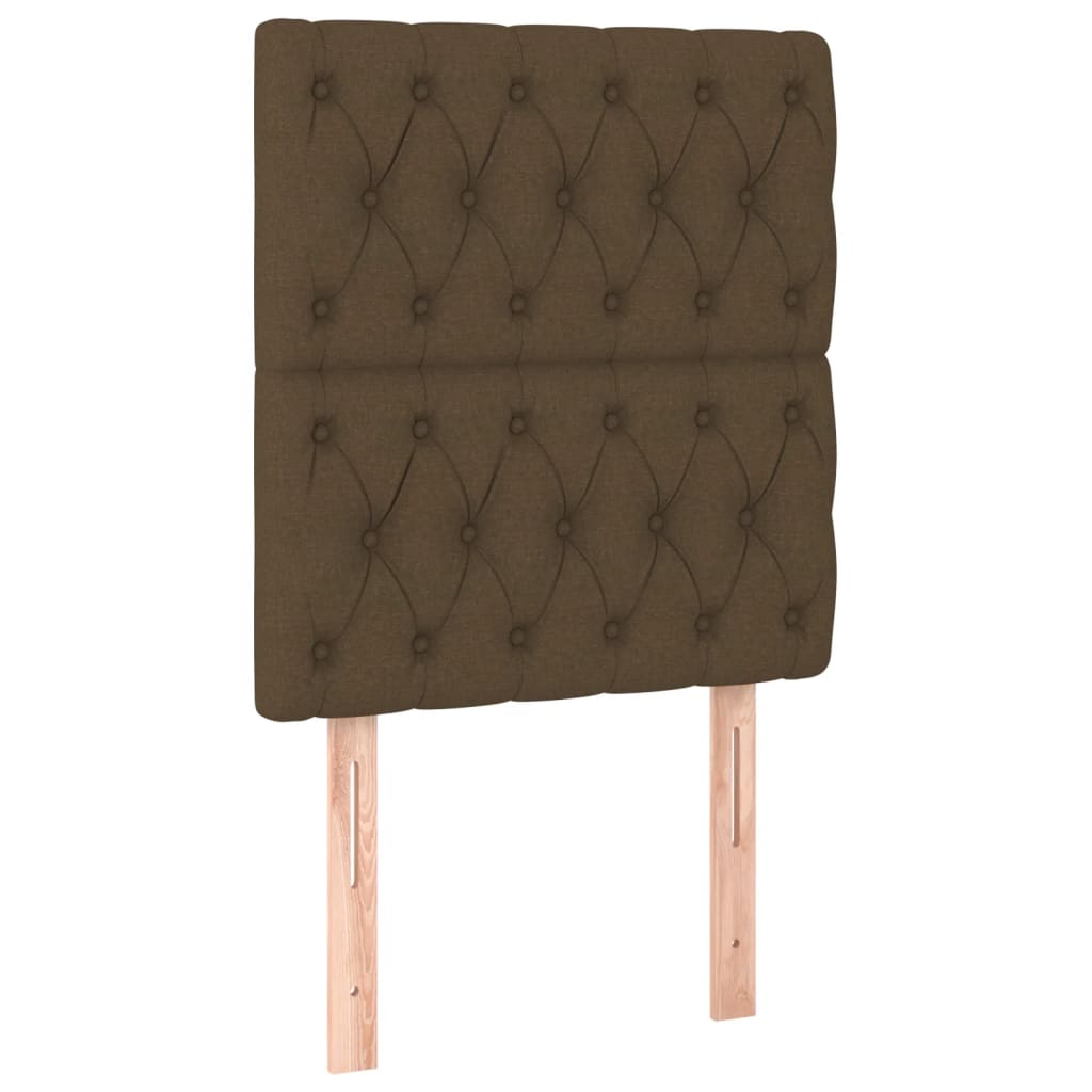 vidaXL Κεφαλάρι Κρεβατιού Σκούρο Καφέ 80x7x118/128 εκ. Ύφασμα