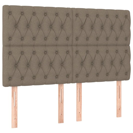 vidaXL Κεφαλάρι Κρεβατιού Μπεζ 144x7x118/128 εκ. Ύφασμα