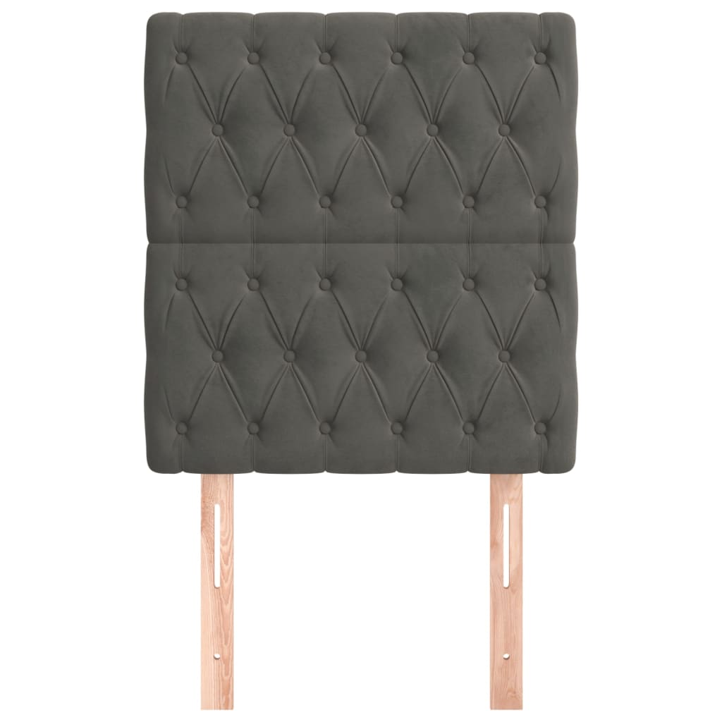 vidaXL Κεφαλάρι Σκούρο Γκρι Βελούδινο 80x7x118/128 εκ.