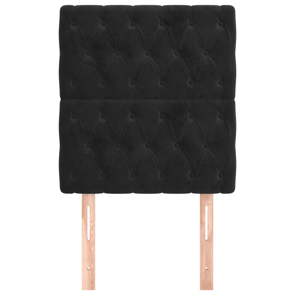vidaXL Κεφαλάρι Μαύρο Βελούδινο 80x7x118/128 εκ.