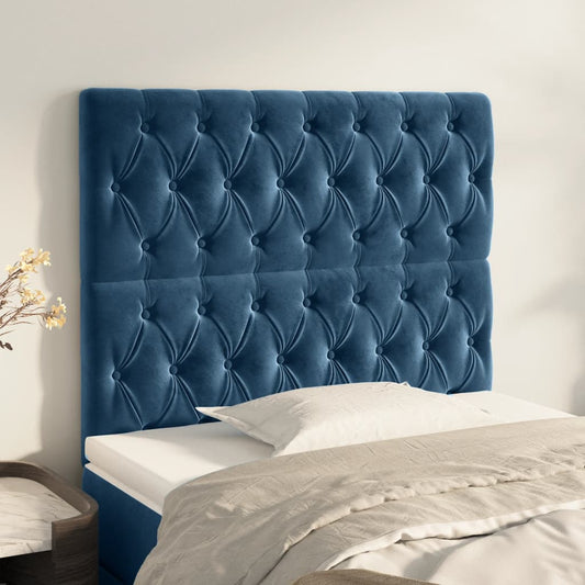 vidaXL Κεφαλάρι Σκούρο Μπλε Βελούδινο 90x7x118/128 εκ.