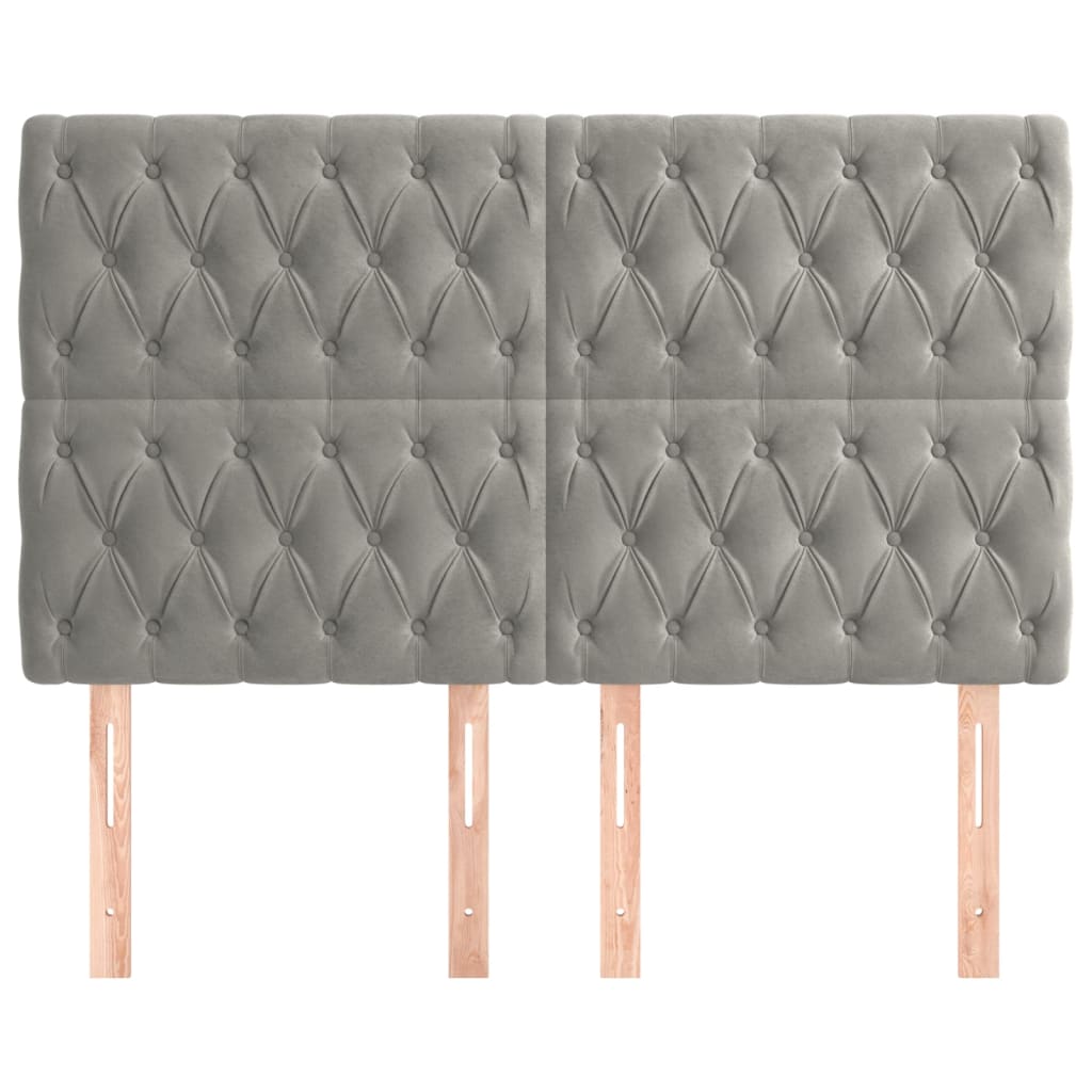 vidaXL Κεφαλάρι Ανοιχτό Γκρι 160x7x118/128 εκ. Βελούδο