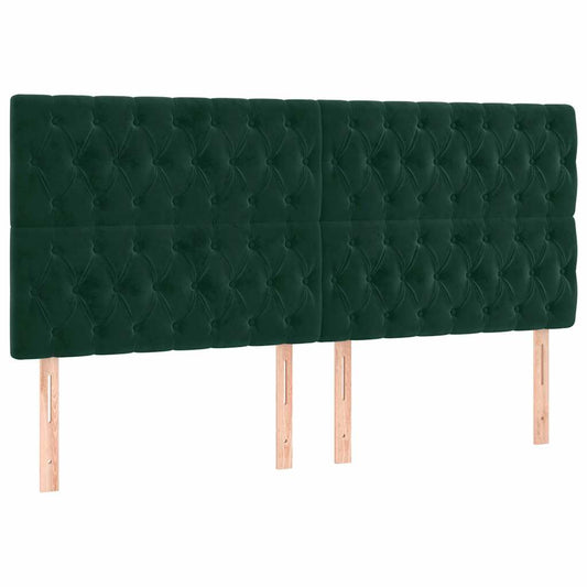 vidaXL Κεφαλάρι Σκούρο Πράσινο Βελούδινο 180x7x118/128 εκ.