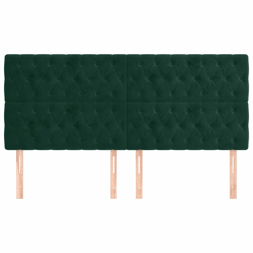 vidaXL Κεφαλάρι Σκούρο Πράσινο Βελούδινο 180x7x118/128 εκ.