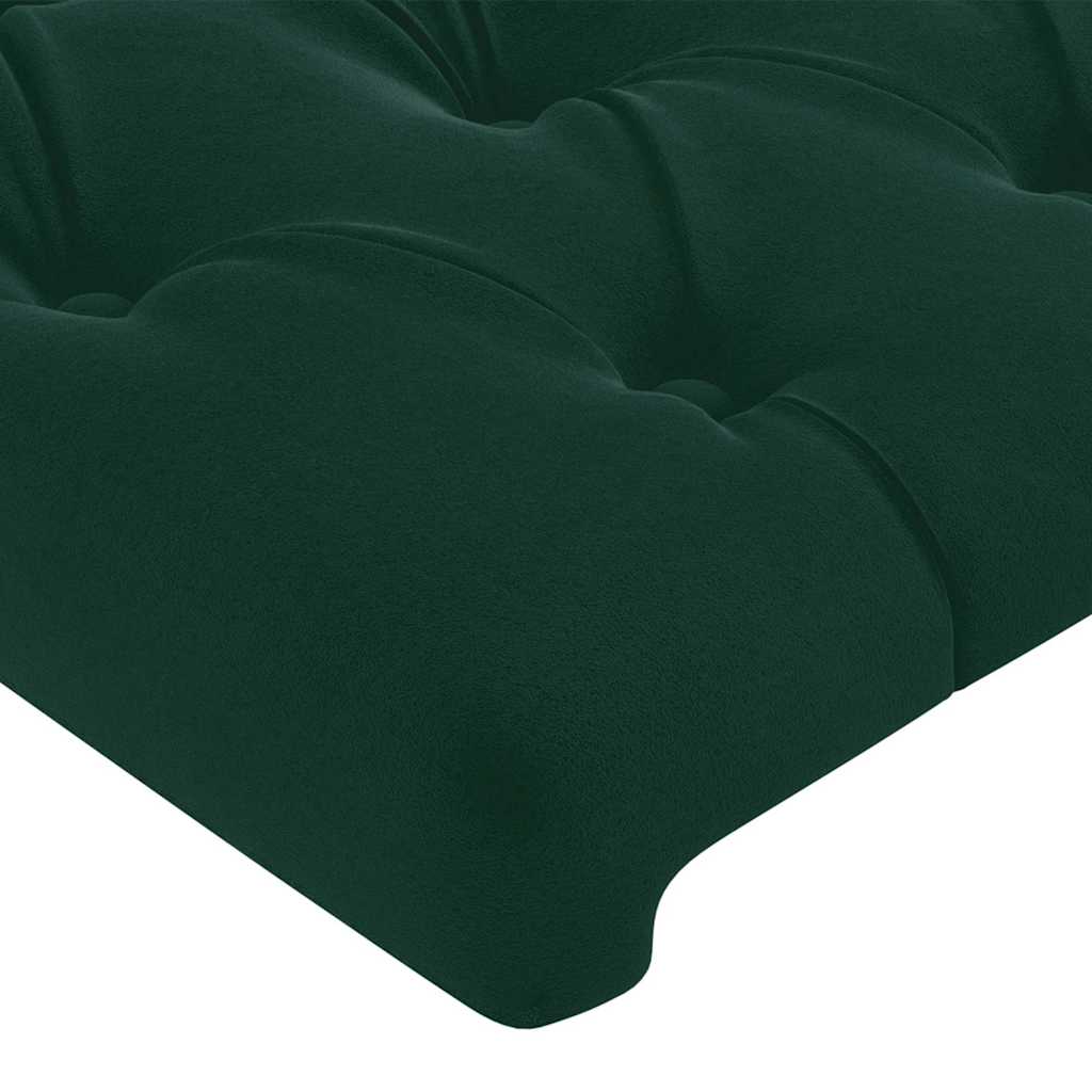 vidaXL Κεφαλάρι Σκούρο Πράσινο Βελούδινο 180x7x118/128 εκ.