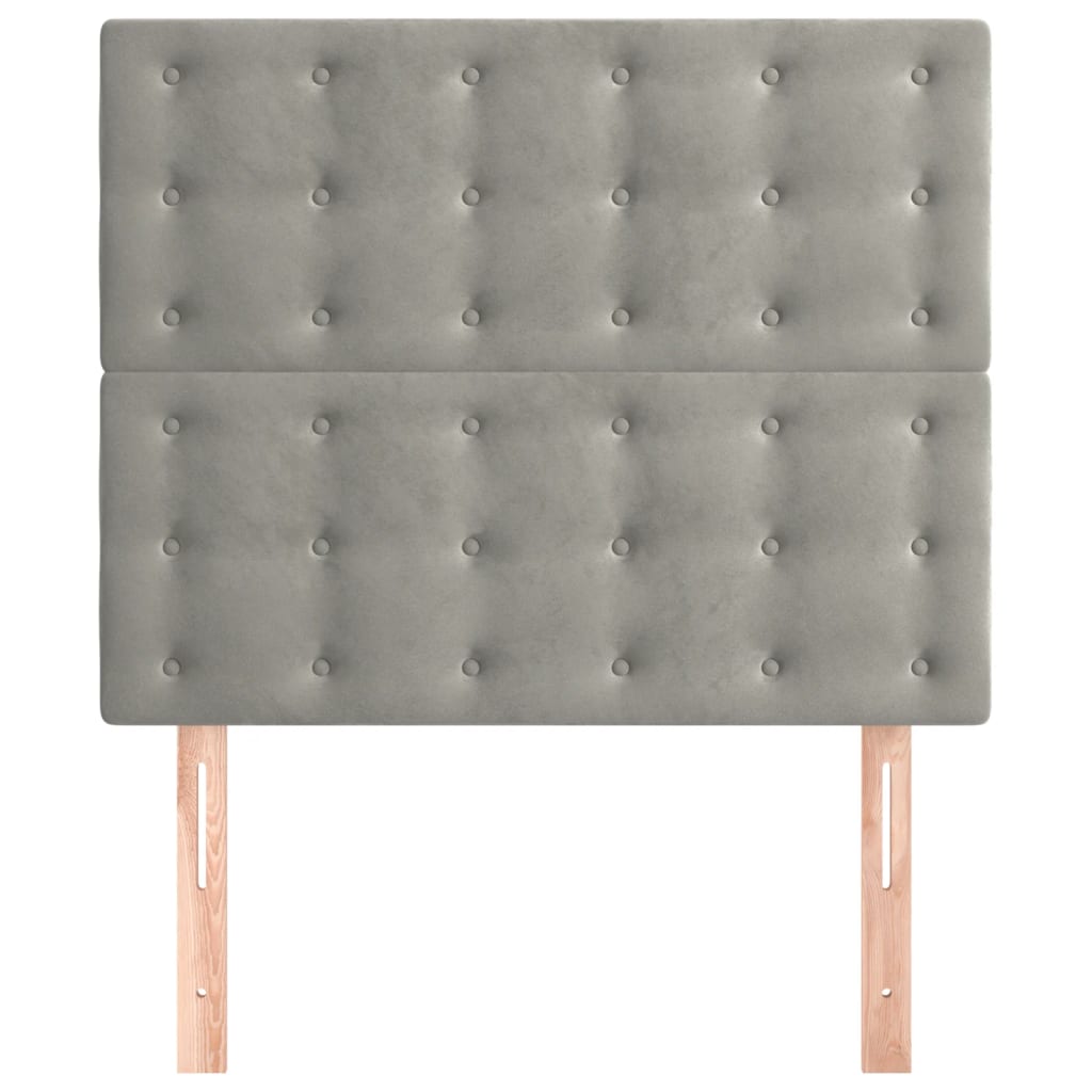 vidaXL Κεφαλάρι Ανοιχτό Γκρι 90x5x118/128 εκ. Βελούδο