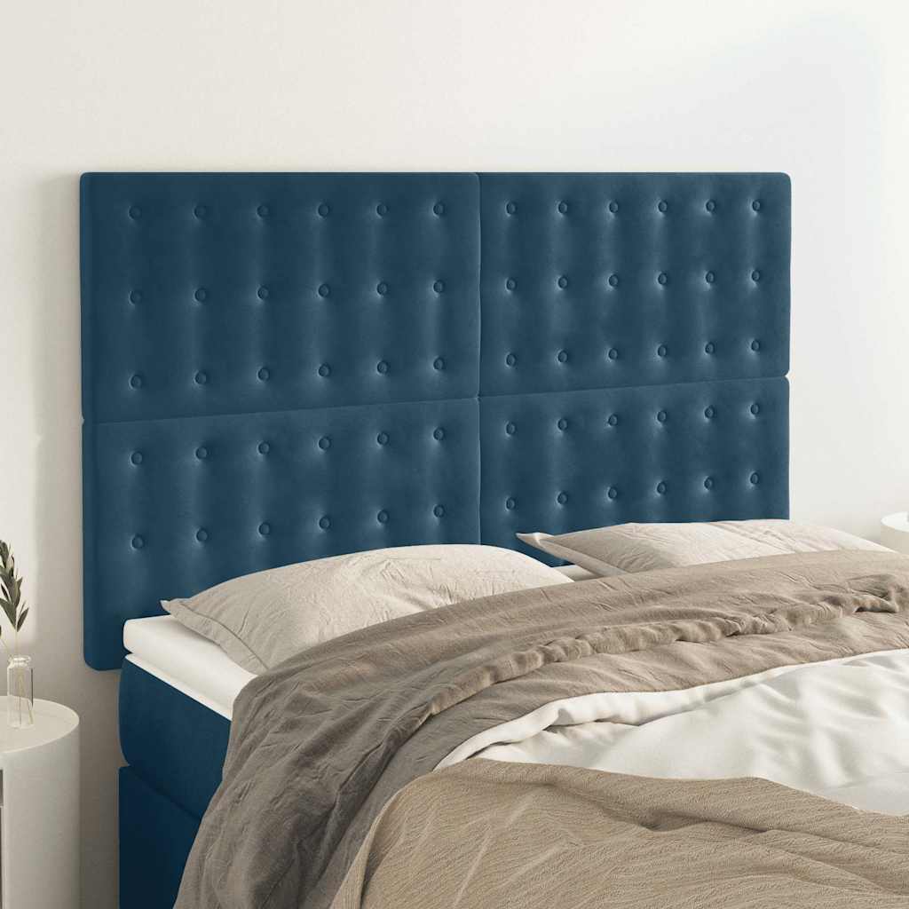 vidaXL Κεφαλάρι Σκούρο Μπλε Βελούδινο 144x5x118/128 εκ.